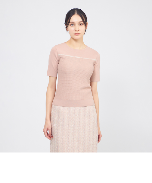 トリミングニット プルオーバー