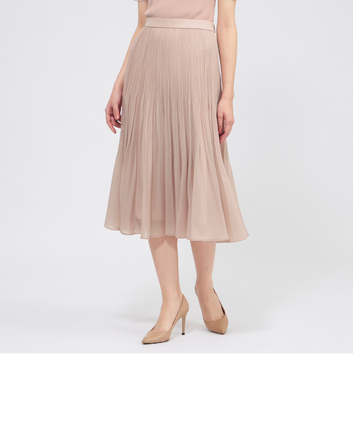 AURALEE オーラリー シアー スカートPINK BEIGE 美品 シアークロス プリーツスカート｜エポカの通販｜&mall（アンドモール