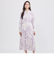 マーブルプリント プリーツドレス