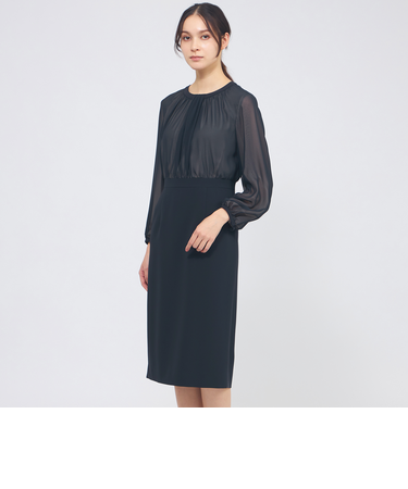 コンパクトダブルクロス シフォンコンビドレス