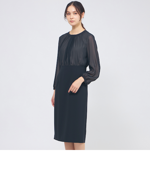 コンパクトダブルクロス シフォンコンビドレス