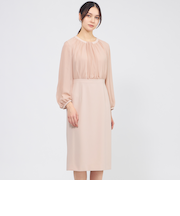 コンパクトダブルクロス シフォンコンビドレス