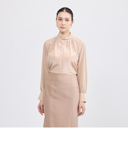 ドットドビーデシン スタンドカラーブラウス