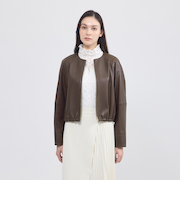 ソフトシープレザー ノーカラージャケット