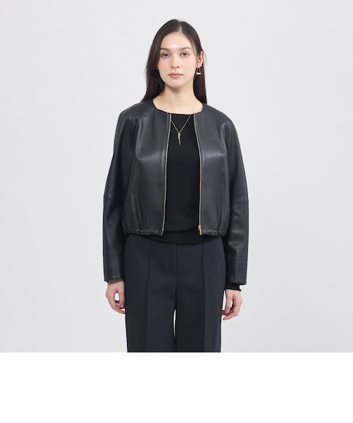 ソフトシープレザー ノーカラージャケット｜エポカの通販｜&mall