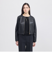 ソフトシープレザー ノーカラージャケット