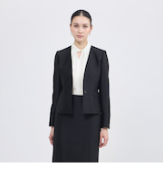 ウールシルクタッサー ノーカラージャケット