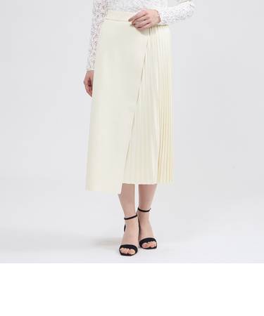 【La maglia】 プリーツコンビ ニットスカート