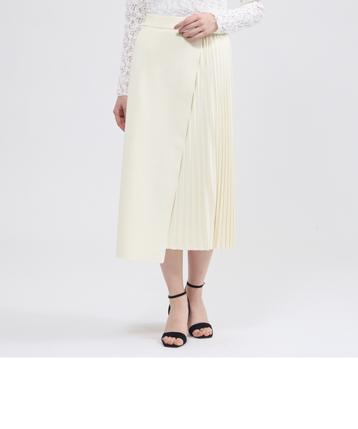 【La maglia】 プリーツコンビ ニットスカート