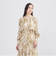 マーブルプリント フライヨークブラウス