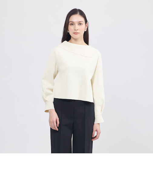 【La maglia】 アシンメトリーカラーニット