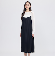【La maglia】 プリーツニット キャミソールドレス
