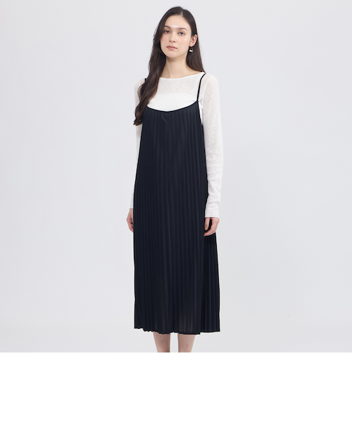 【La maglia】 プリーツニット キャミソールドレス