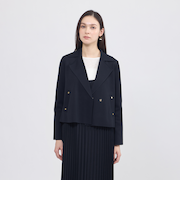 【La maglia】 プリーツコンビ ニットジャケット