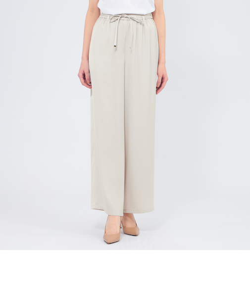 ドレープサテン ワイドパンツ