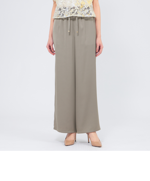 ドレープサテン ワイドパンツ