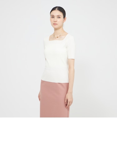 キュプラベーシック スクエアカラーニット