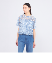 フィオーレレースプリント Tブラウス