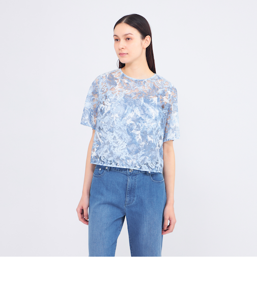 フィオーレレースプリント Tブラウス