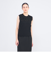 シルクシフォンコンビ ニットプルオーバー