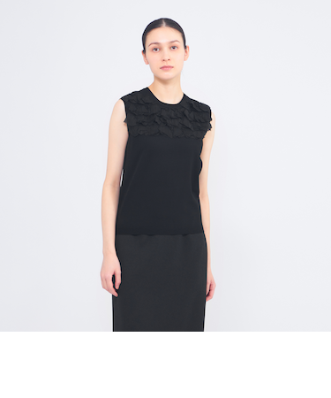 シルクシフォンコンビ ニットプルオーバー