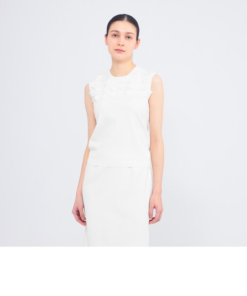 シルクシフォンコンビ ニットプルオーバー