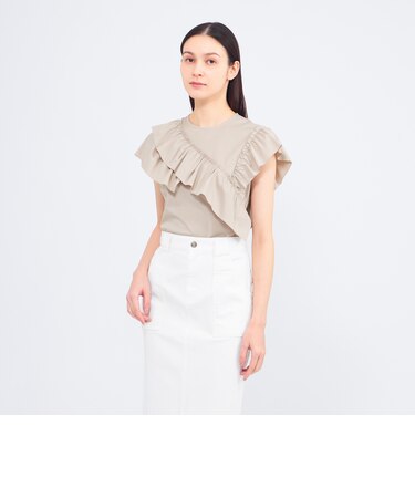 【WEB＆一部店舗限定】フリルレイヤーコンビ デザインカットソー