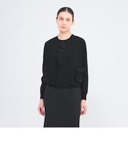 シルクシフォンコンビ ニットカーディガン