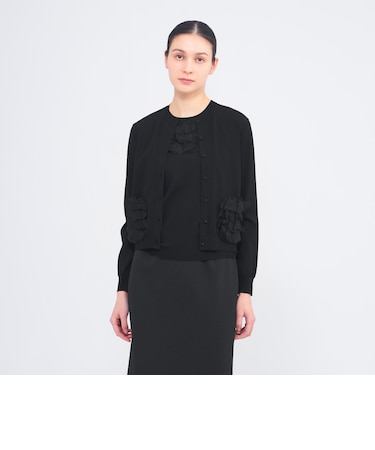 シルクシフォンコンビ ニットカーディガン