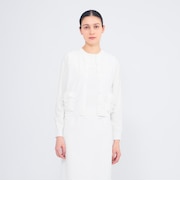 シルクシフォンコンビ ニットカーディガン