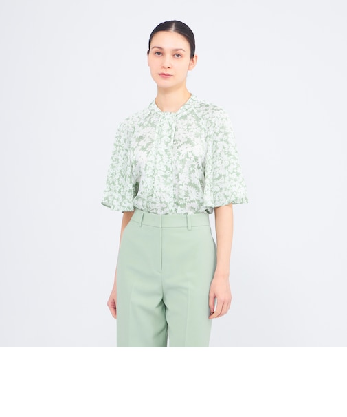 デイジープリント フレアスリーブブラウス