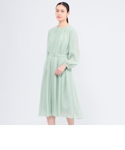 エアリーシフォン プリーツドレス