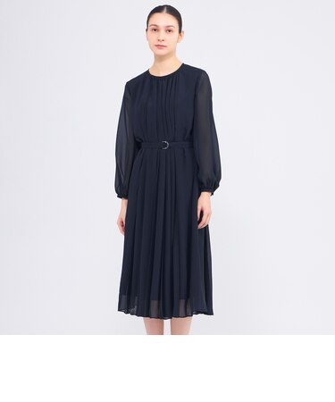 エアリーシフォン プリーツドレス