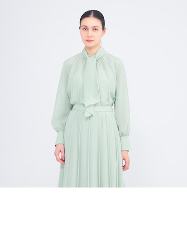 エアリーシフォン プリーツブラウス