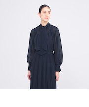 エアリーシフォン プリーツブラウス