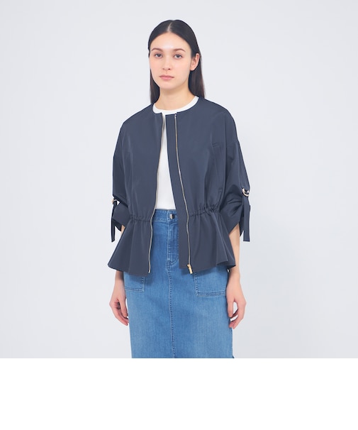 グログランタフタ ジップアップブルゾン