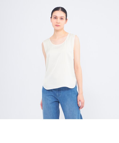 バックサテンジョーゼット タンクトップブラウス