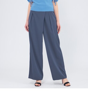 グロッシーツイル タックワイドパンツ