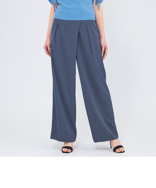 グロッシーツイル タックワイドパンツ