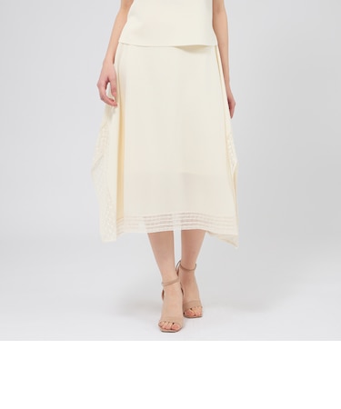 コイルレースコンビニット イレギュラーヘムスカート