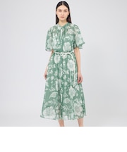 シアーフローラルプリント シャーリングワンピース