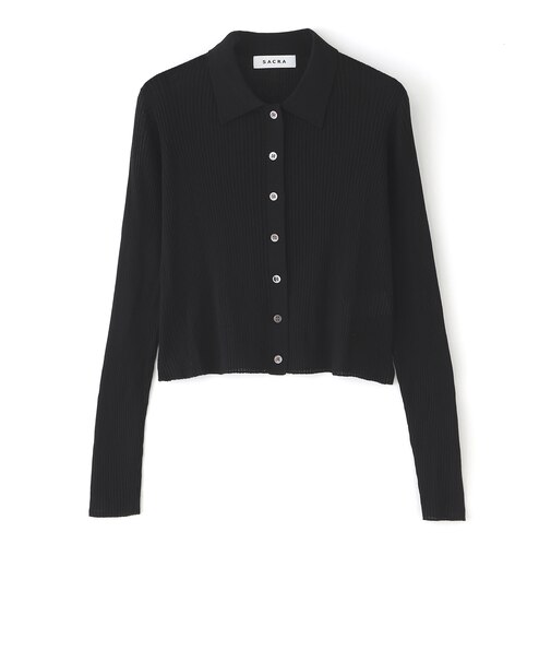 【SACRA】ポロニットカーディガン《WEB＆EPOCA THE SHOP店舗限定》