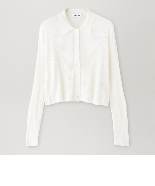 【SACRA】ポロニットカーディガン《WEB＆EPOCA THE SHOP店舗限定》
