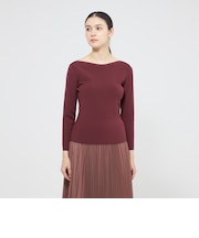 キュプラベーシック ボートネックニットプルオーバー