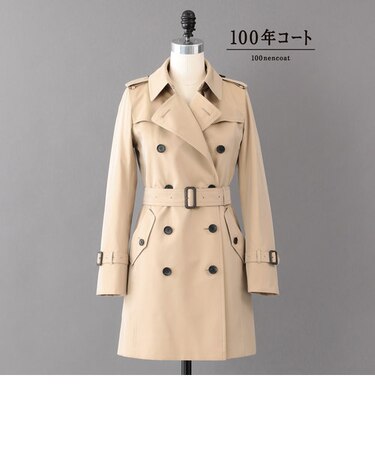 ＜100年コート＞ショートダブルトレンチ三陽格子コート