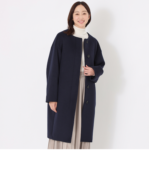 エアージーロンラム ノーカラーコート