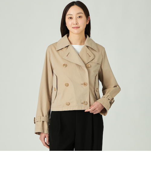 新品未使用タグ付きショートトレンチコート 100年コート＞ウォッシュドショートトレンチモデル｜サンヨーコートの