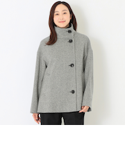 ＜Rain Wool＞スタンドカラー ショートコート