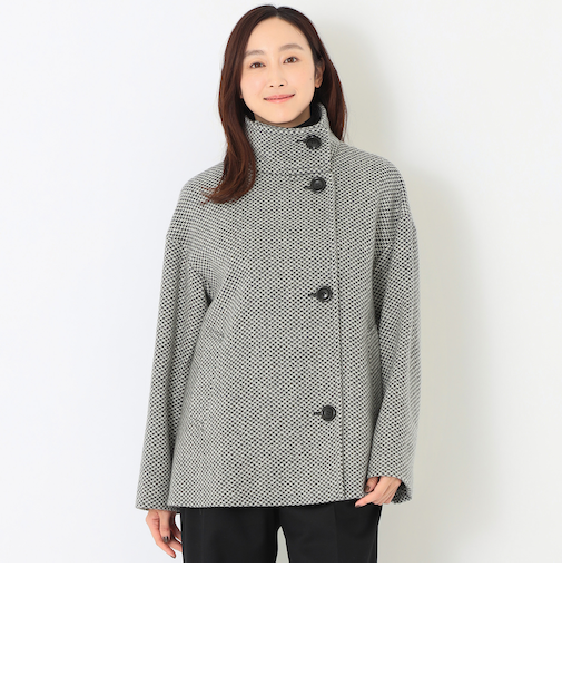 ＜Rain Wool＞スタンドカラー ショートコート