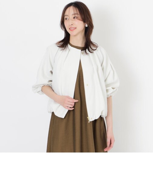 ノーカラーギャザーブルゾン